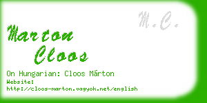marton cloos business card